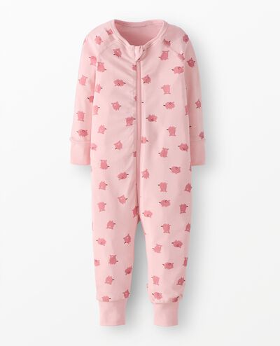 HannaSoft™ Stretch Sleeper in Tonal Pigs on Pink - main