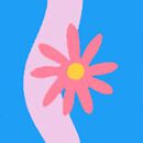 Crossback Skater Dress with Pockets in Wavy Floral on Swedish Sky - swatch