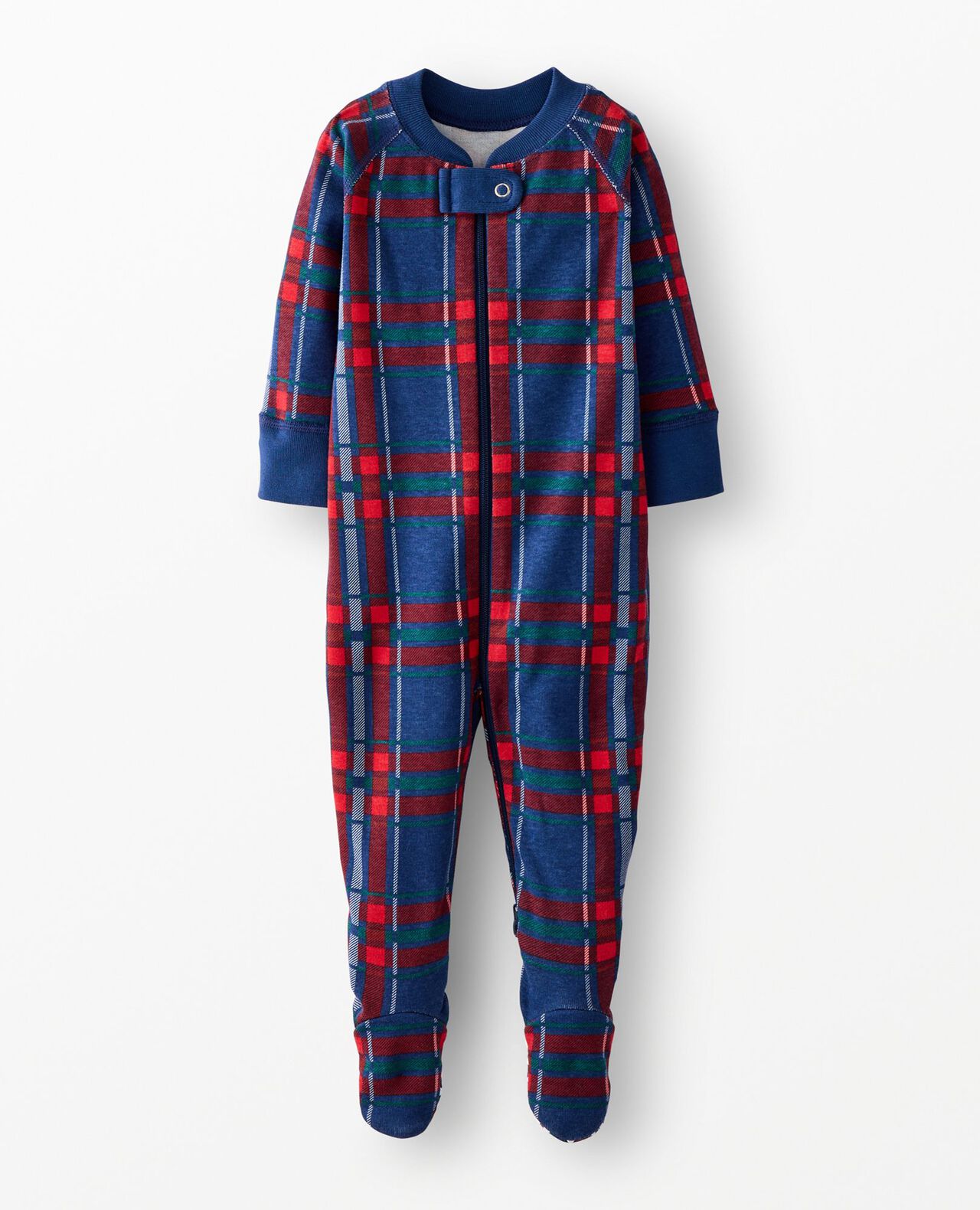 Holiday HannaJams™ Footed Sleeper in Navy Plaid - main