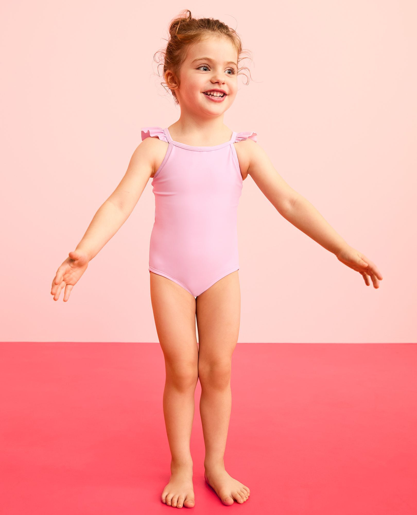One-Piece Butterfly Back Swimsuit in Pink Butterfly - main