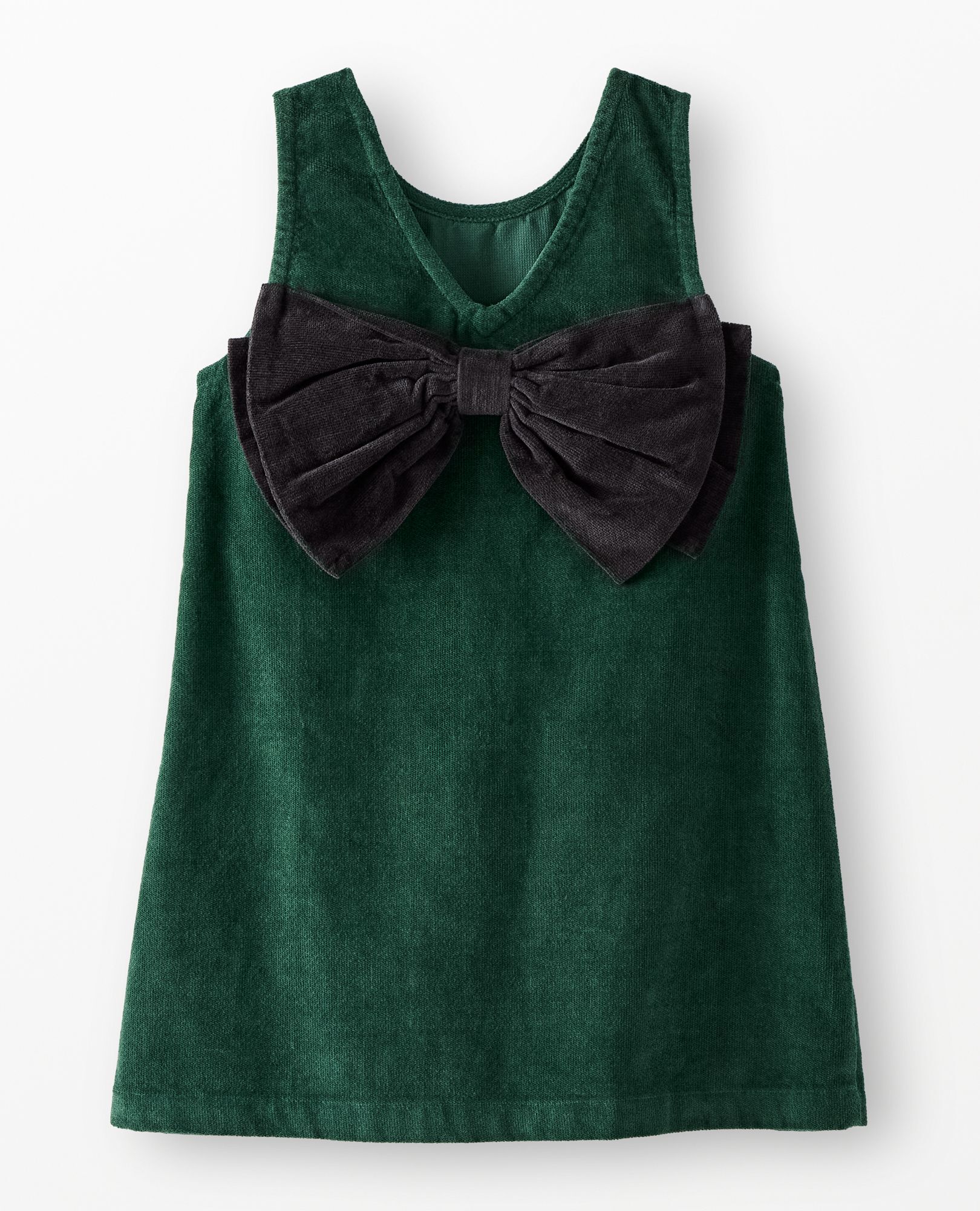 Sleeveless Velvet Bow Back Jumper in Malachite - main