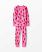 Long John Pajamas in Organic Cotton in Strawberry Spring - main