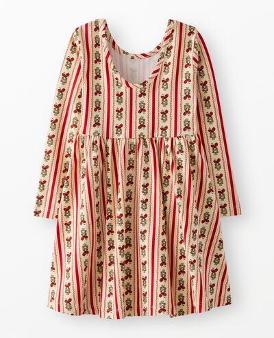 Dr. Seuss Grinch Long Sleeve Skater Dress with Pockets in Cindy Lou Wallpaper - main