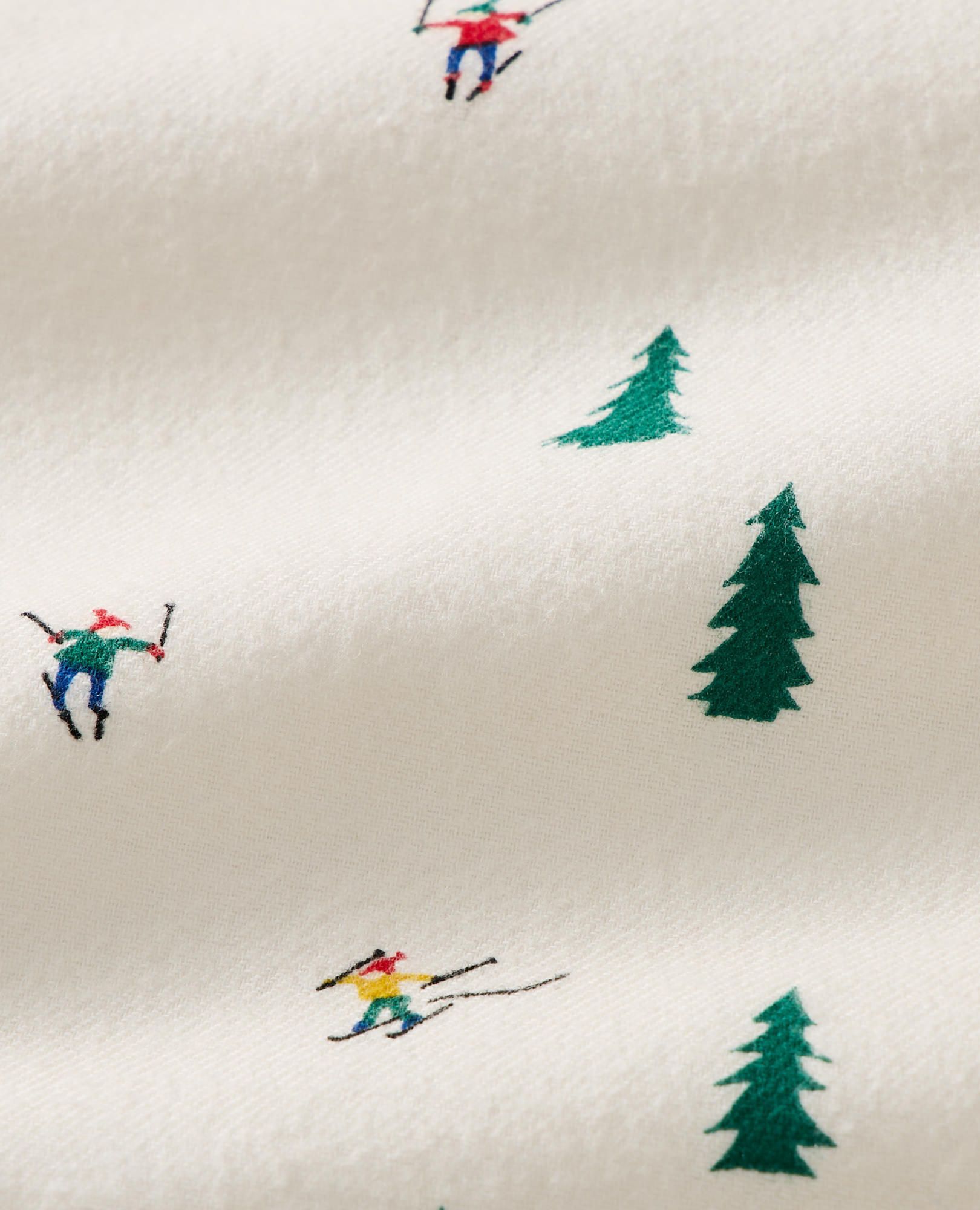 Adult Holiday Flannel Pajama Top in Glade Skiing - main