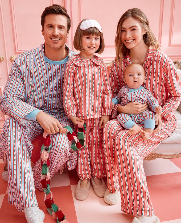Holiday Tree Ribbons Matching Family Pajamas in  - main