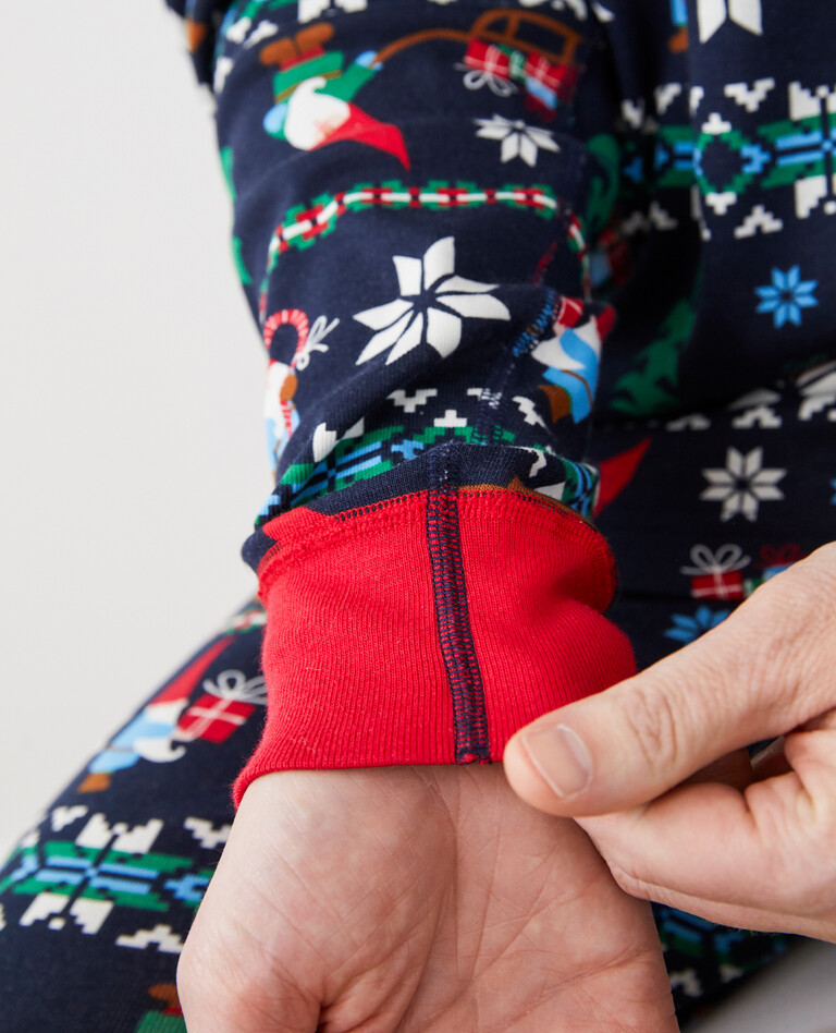Women's Holiday Print Long John Pajama Top in Gnome Sweet Gnome - main