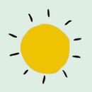 Baby Henley Romper in Springtime Suns on Blue - swatch