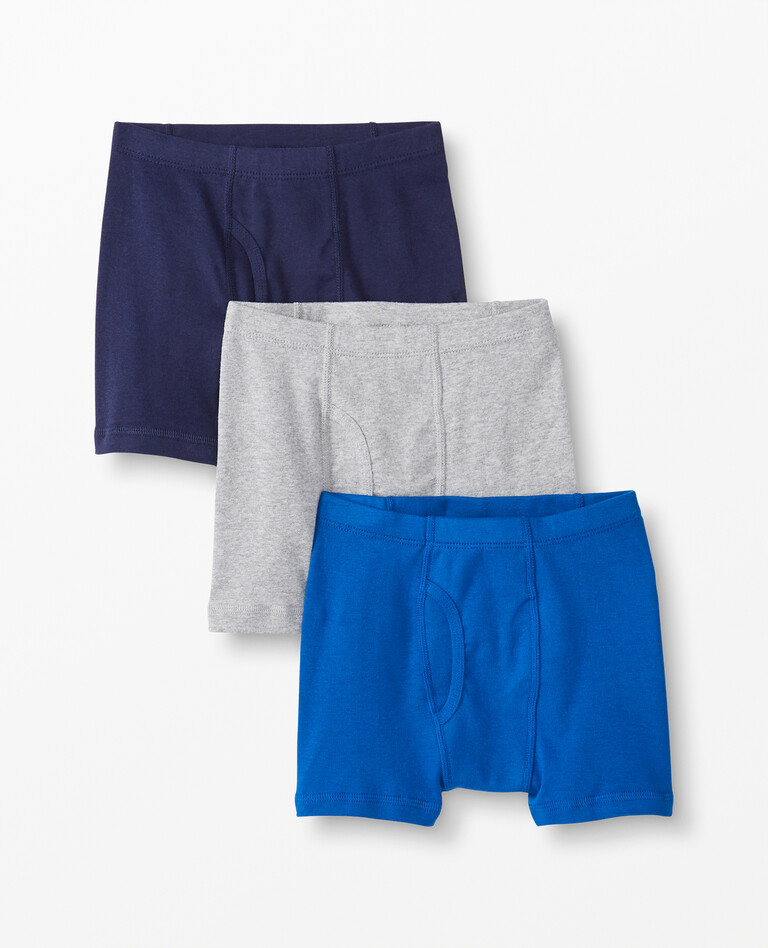 Boxer Briefs In Organic Cotton 3-Pack in Navy/Haeather Grey/Baltic - main