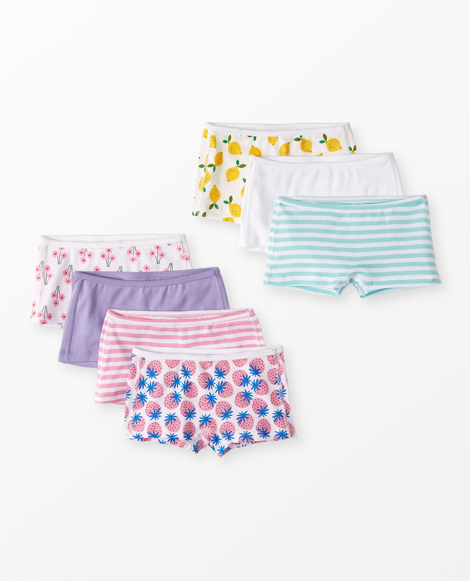 7 Pack Organic Cotton Girl Short Underwear