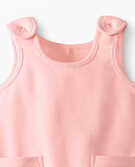 Baby Pocket Overalls In Organic French Terry in Petal Pink - main