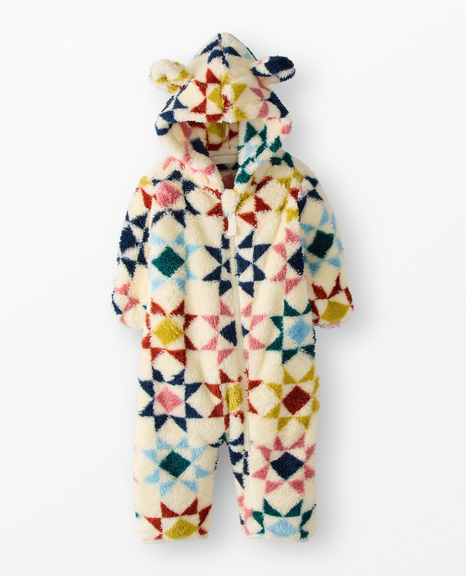 Baby Marshmallow Fleece Romper in Winter Quilt - main