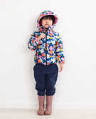 Print Recycled Puffer Jacket in Blue Stars - main