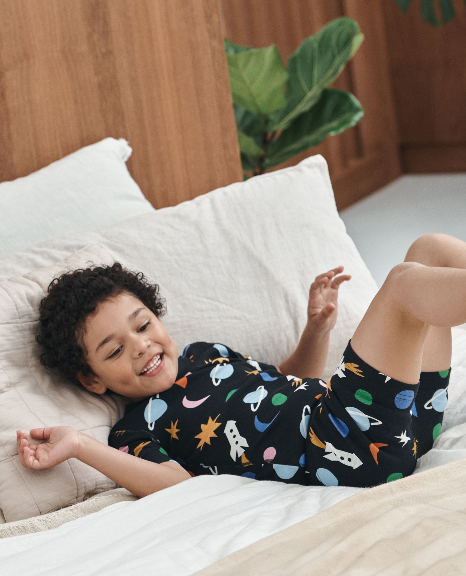 HannaJams™ Pajama Set in Multi Universe on Black - main