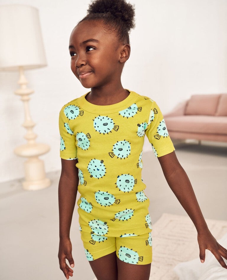 Kids Short John Pajama Set in Cutie and the Blowfish - main