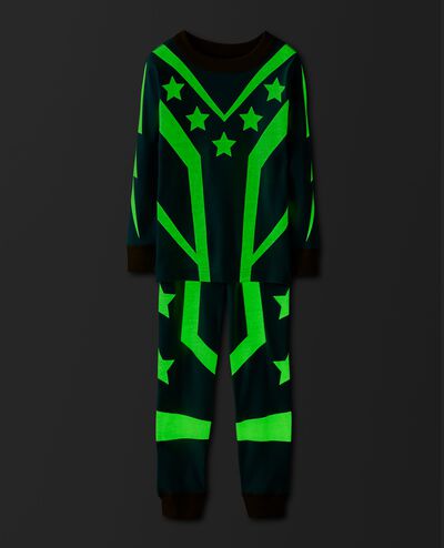 Halloween Glow-in-the-Dark HannaJams™ Pajama Set in Blue Superhero - main