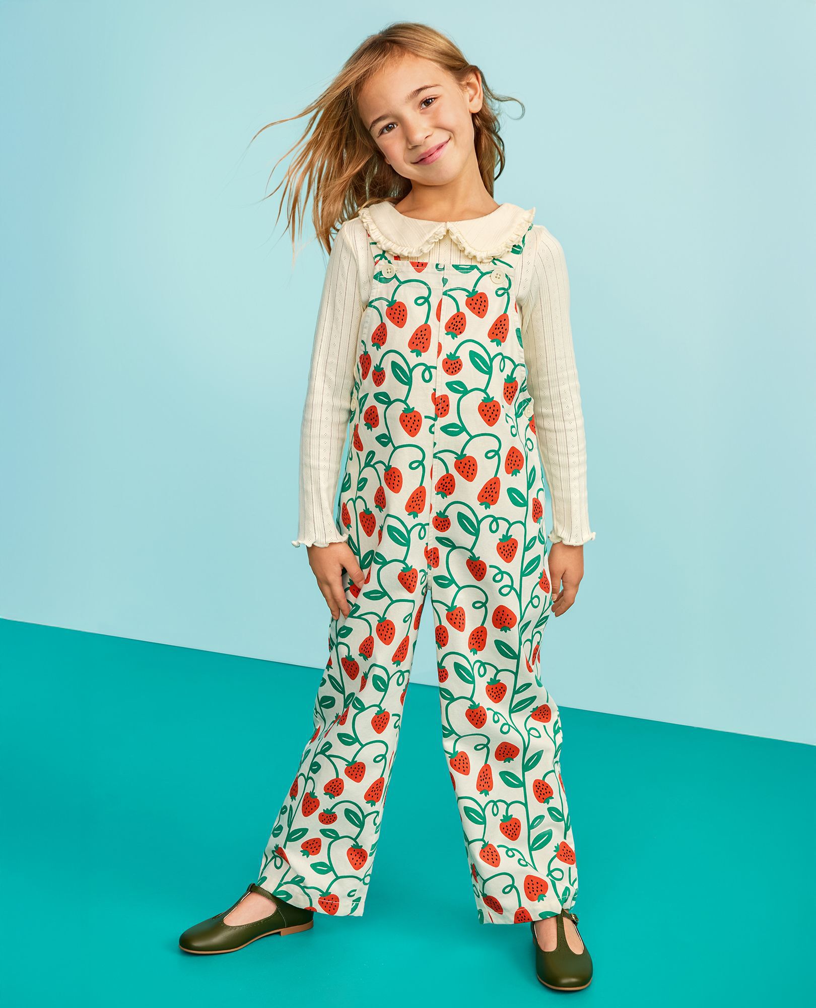 Twill Overalls in Strawberry Season - main