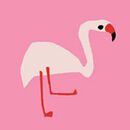 Two-Piece Swimsuit in Flamingos on Azalea Pink - swatch