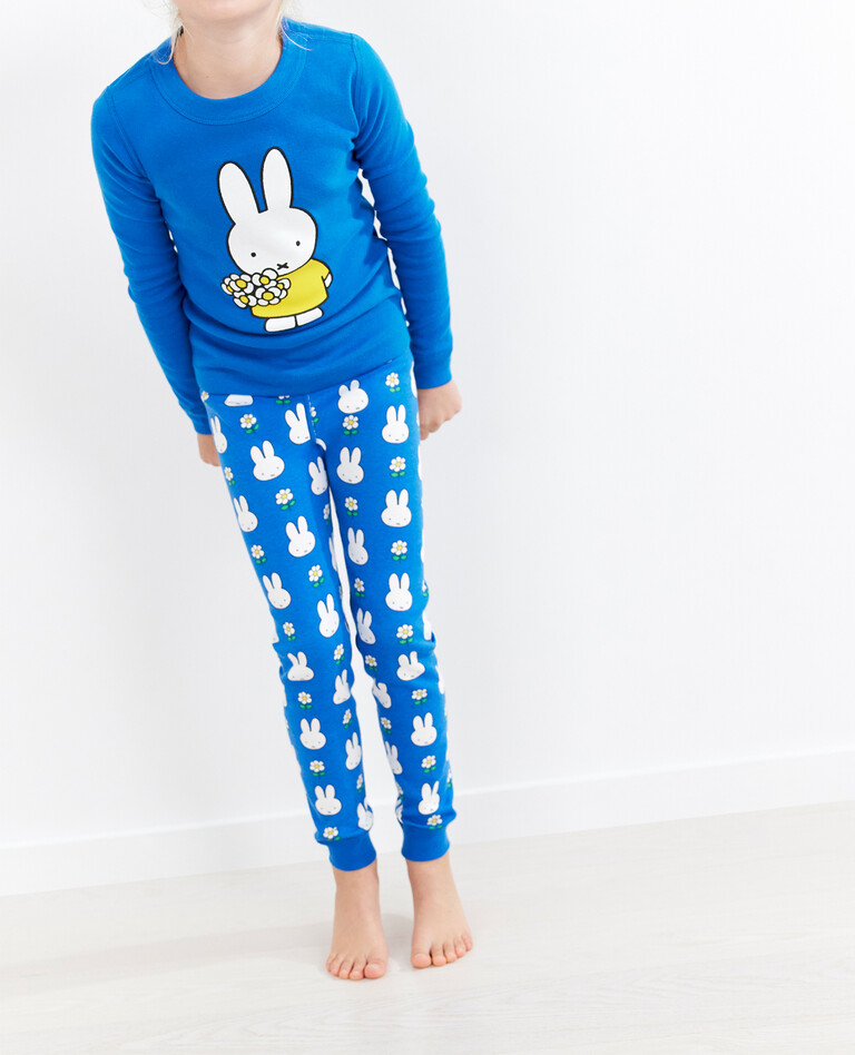 Miffy Print Long John Pajama Set in Miffy Blue - main