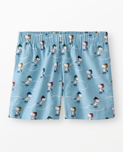 Women's Peanuts Holiday Flannel Pajama Shorts in Snoopy Ice Skating Rink - main