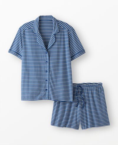 Women's Short Sleeve HannaSoft™ Pajama Set in Elemental Blue/Ecru - main