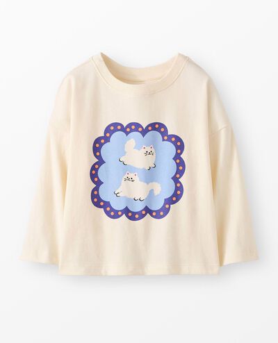 Relaxed Fit Graphic T-Shirt in Pretty Kitties on Ecru - main