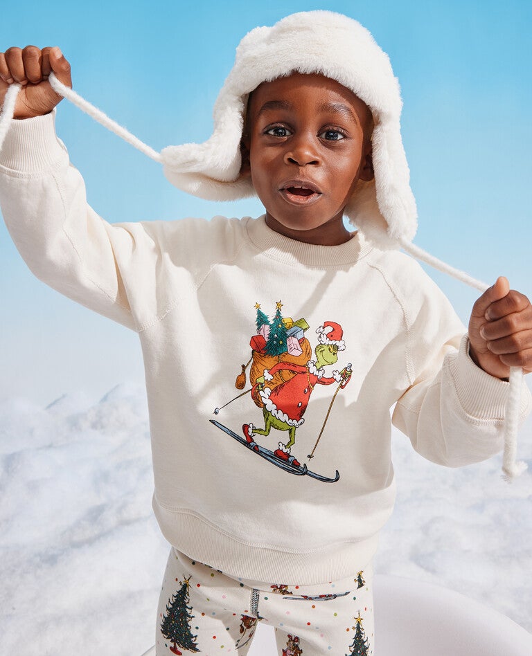 Dr. Seuss Grinch Skiing Matching Family Pajamas in  - main