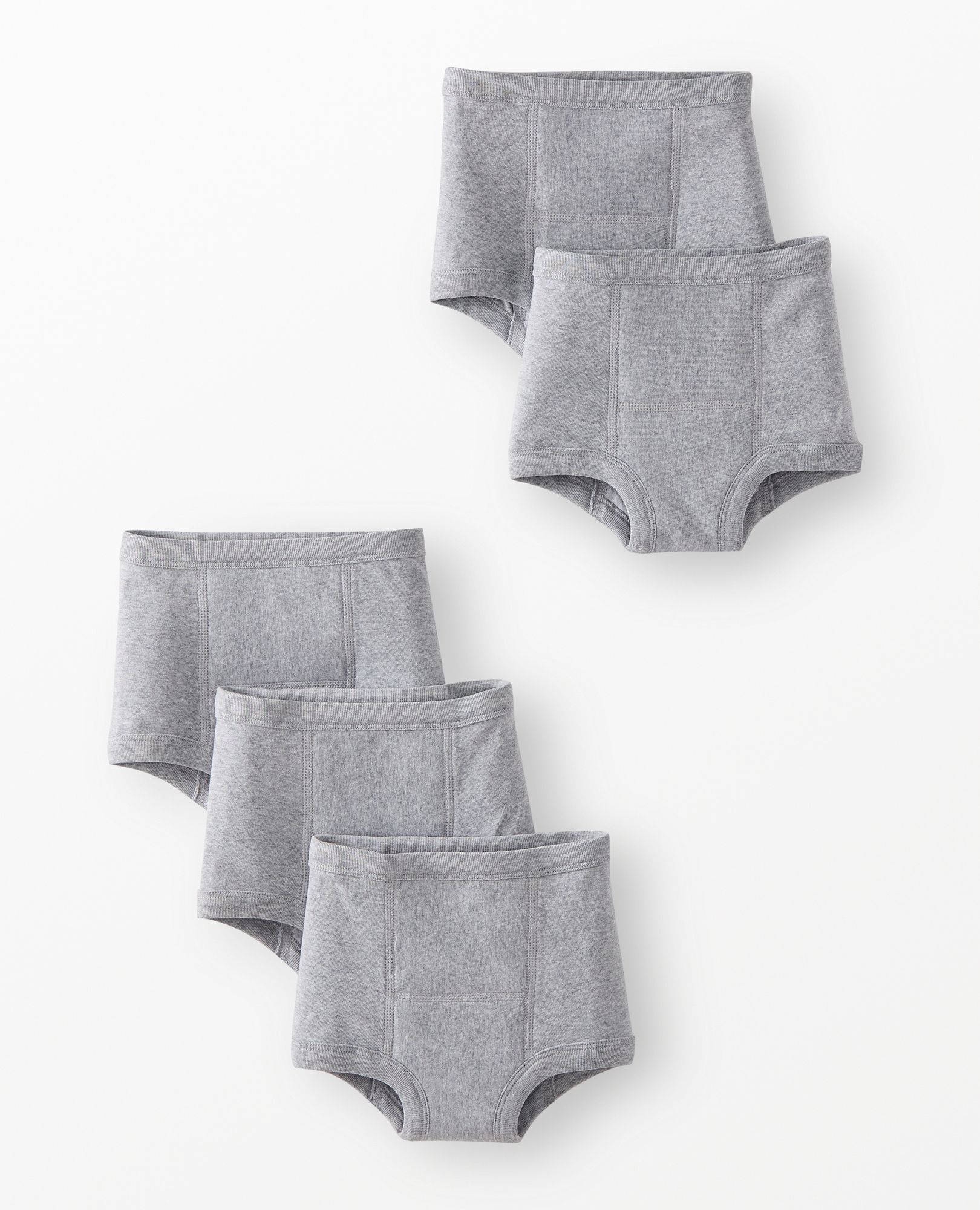 5-Pack Organic Cotton Training Underwear in Heather Grey - main