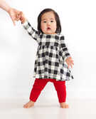 Baby Holiday Dress & Legging Set In Organic Cotton in Poinsettia Patch - main