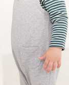 Baby Pocket Overalls In Organic French Terry in Heather Grey - main
