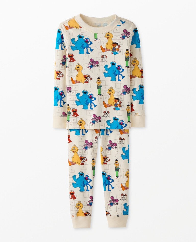 Kids Sesame Street Long John Pajama Set in Hopscotch Sesame Street - main