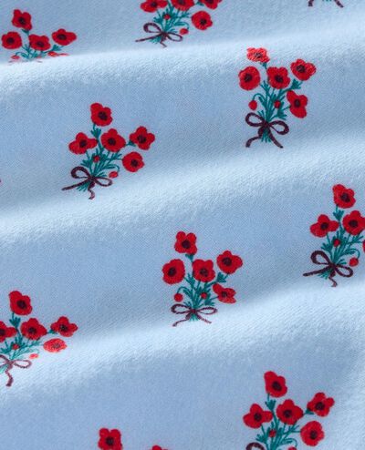Holiday Flannel Bib Pajama Set in Bouquets on Powder Blue - main