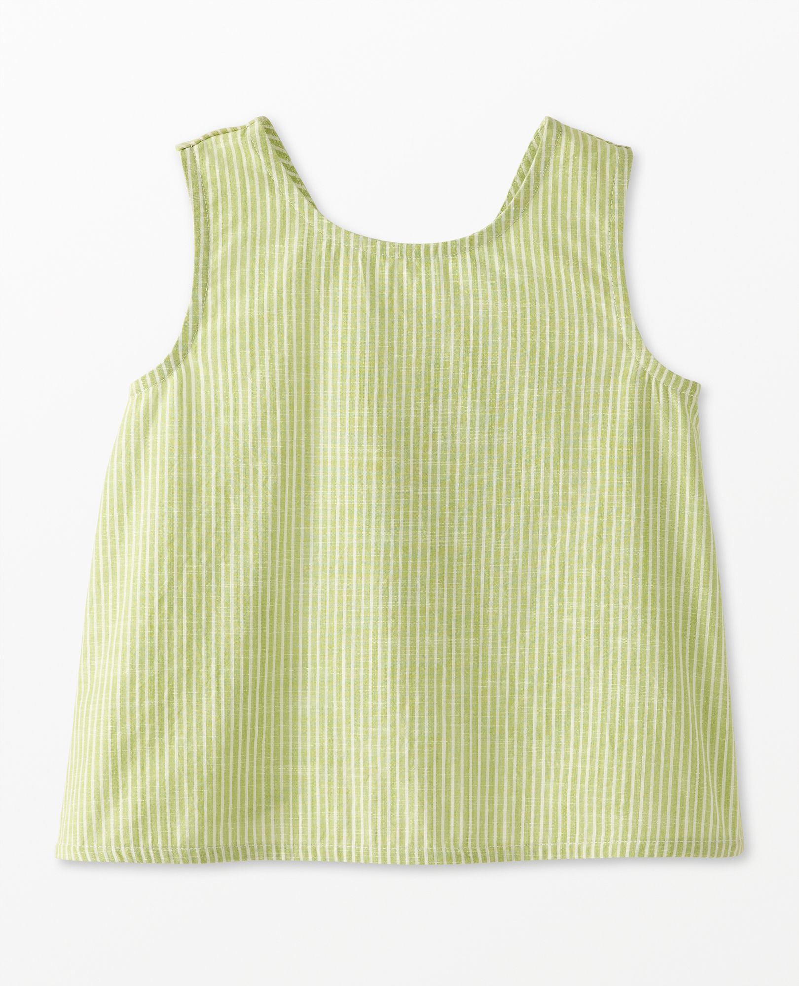 Poplin Crossback Top in Leaf Green/Ecru - main