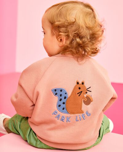 Baby Oversized French Terry Snap Jacket in Rose Dawn - main