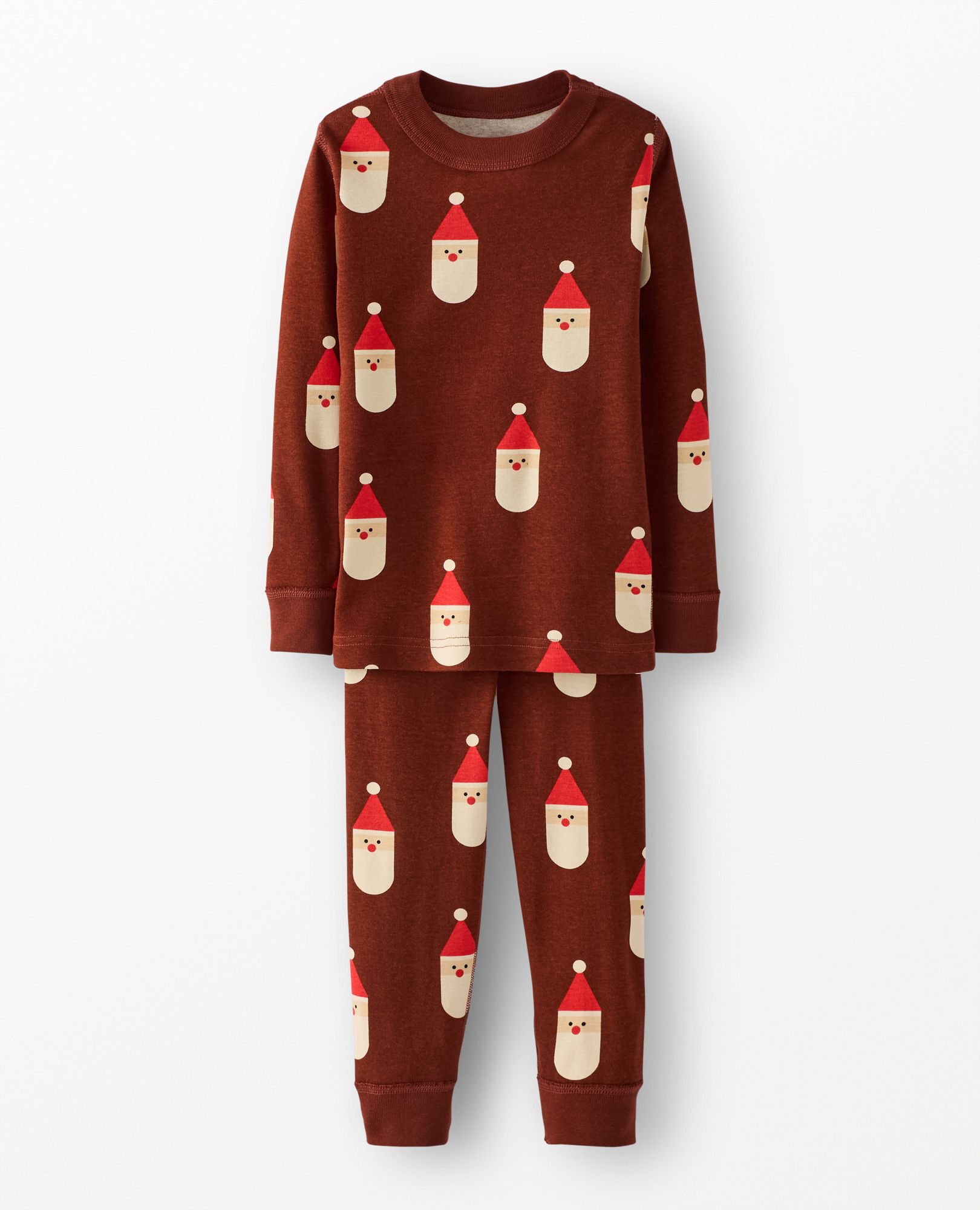 Holiday HannaJams™ Pajama Set in Scandi Santa on Cocoa Brown - main