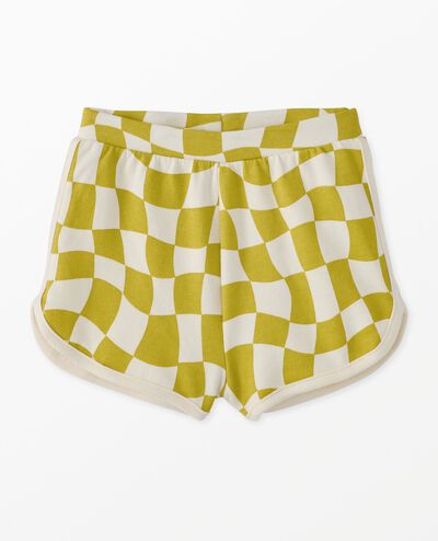 French Terry Dolphin Vent Shorts in Parakeet Wavy Check - main