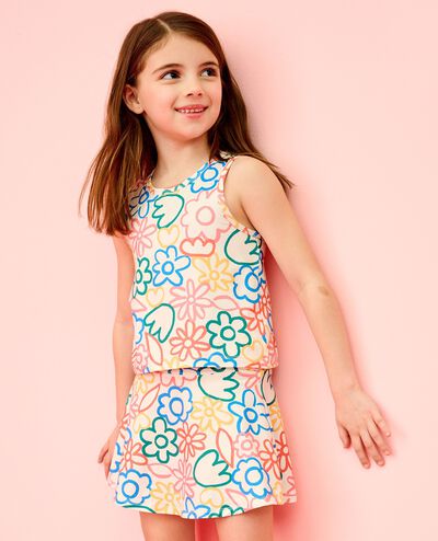 Active UV Tank & Skort Set in Multicolored Sketched Floral - main