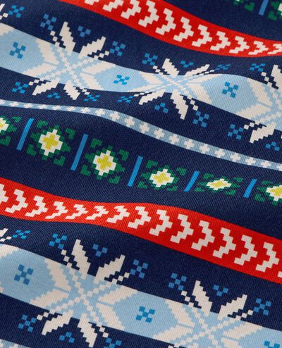 Women's Holiday Long John Pajama Top in Scandi Snowflake Fairisle - main