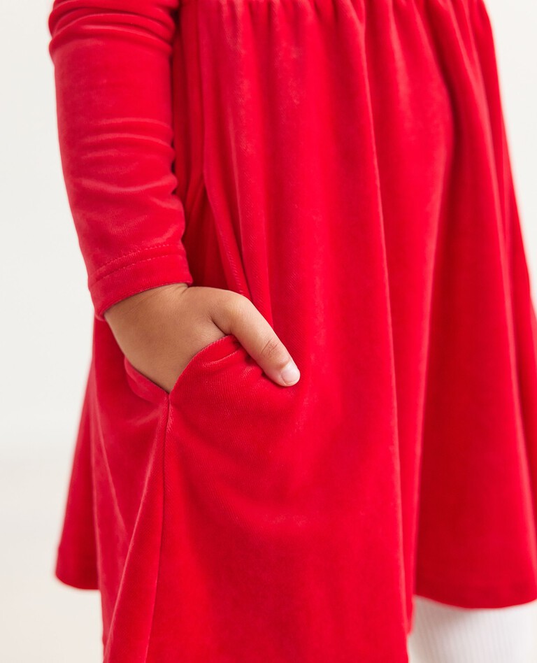 Velour Super Soft Skater Dress in Hanna Red - main
