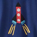 Long Sleeve Relaxed Fit Graphic T-Shirt in Rocket on Navy - swatch