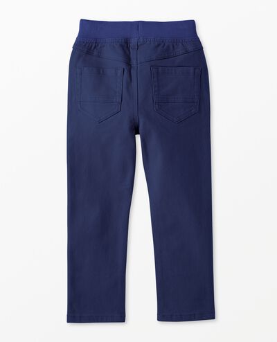 Slim Fit Twill Pull-On Pants in Navy Blue - main