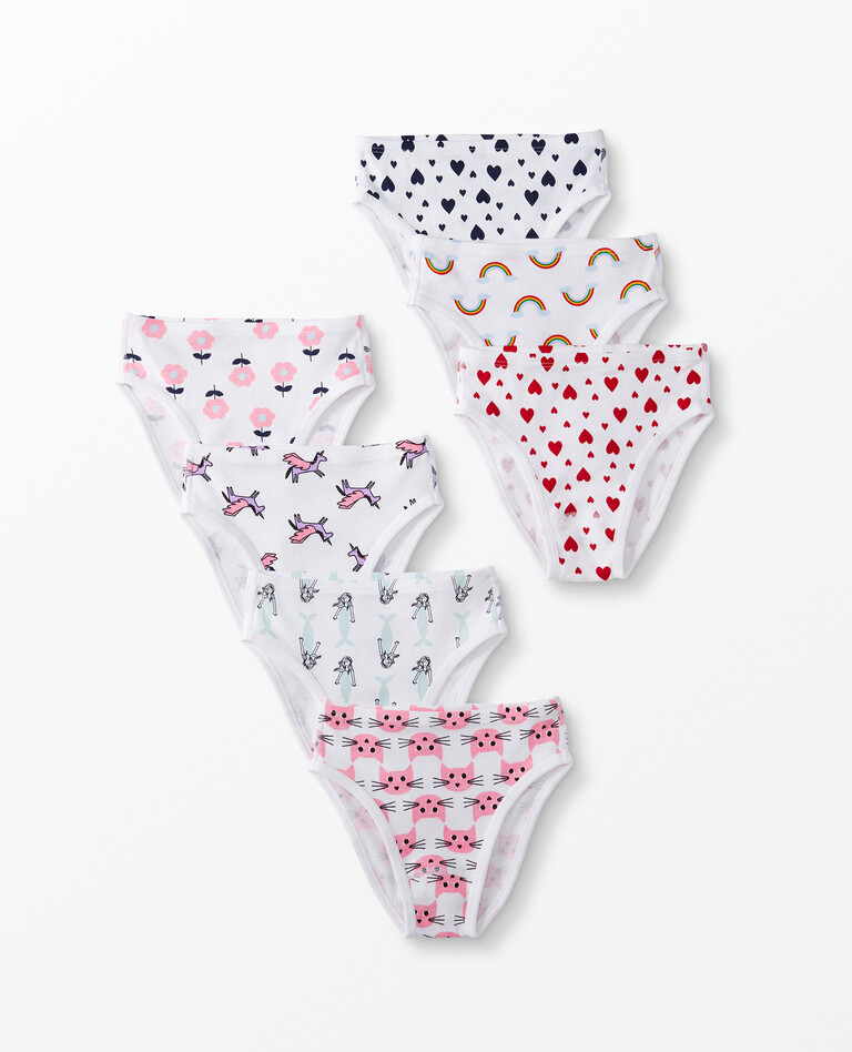 Hipster Unders In Organic Cotton 7-Pack in Girls Multi Print Pack - main