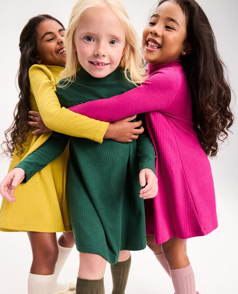 Long Sleeve Mock Turtleneck Dress in Malachite - main