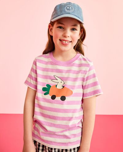 Classic Fit Graphic T-Shirt in Carrot Cars on Pink - main