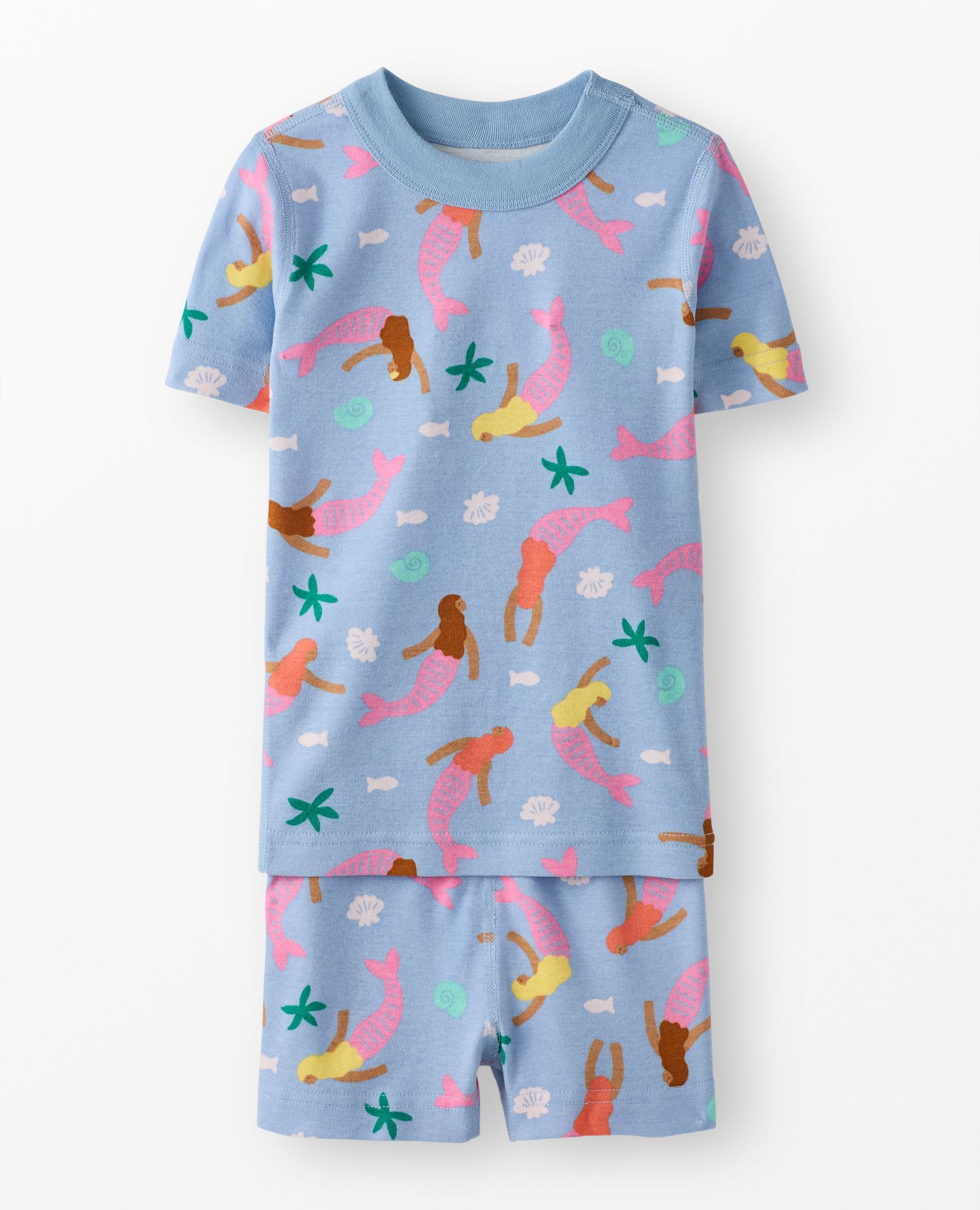 HannaJams™ Pajama Set in Floral Mermaids on Picnic Sky - main