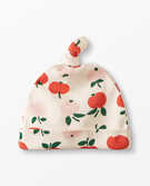 Top Knot Print Beanie In Organic Cotton in Apple Of My Eye - main