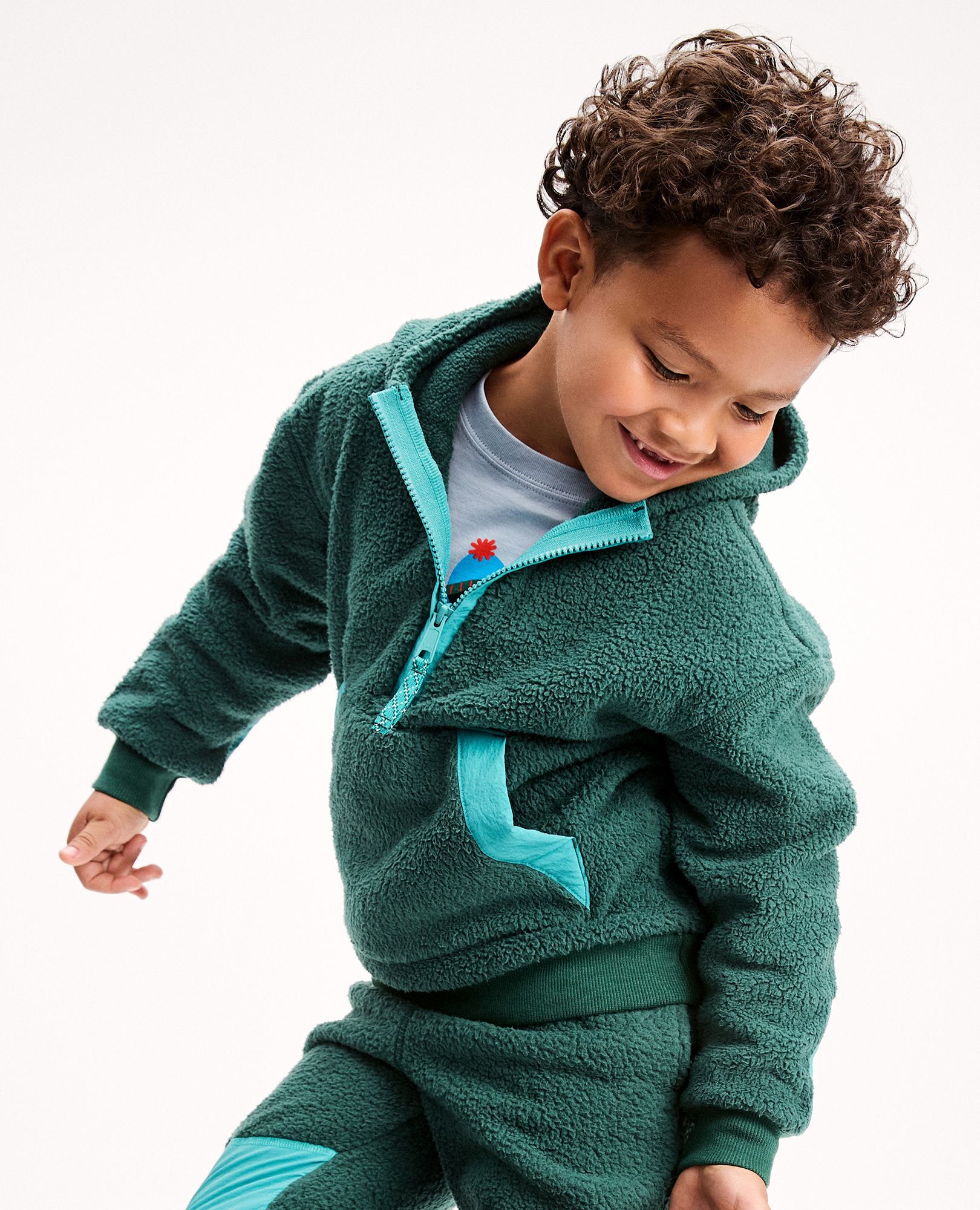 Teddy bear half zip fleece cheap