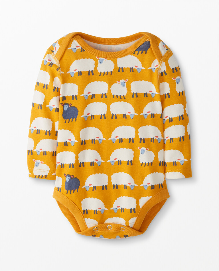 Baby Bodysuit In Organic Cotton in Counting Sheep - main
