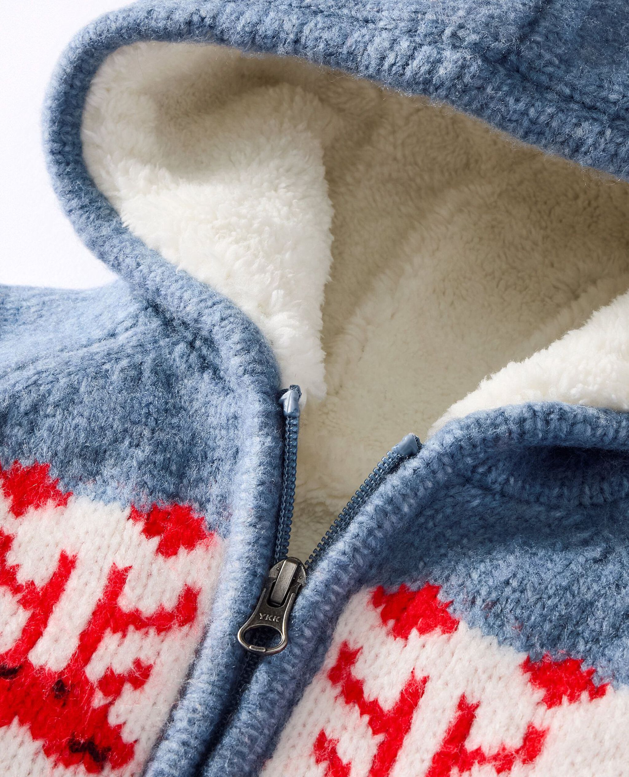 Baby Holiday Dear Deer Sweater Jacket in Dear Deer on Blue - main
