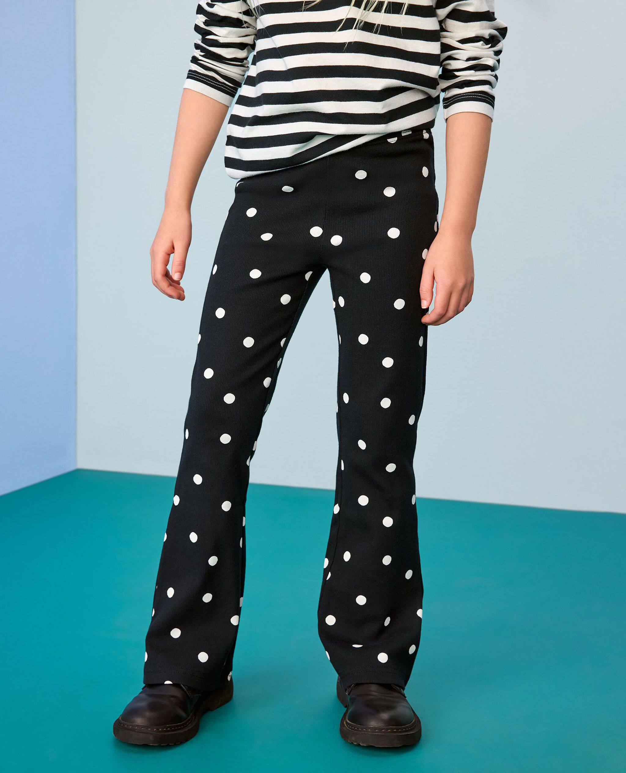 Flare Leggings in Dots on Black - main