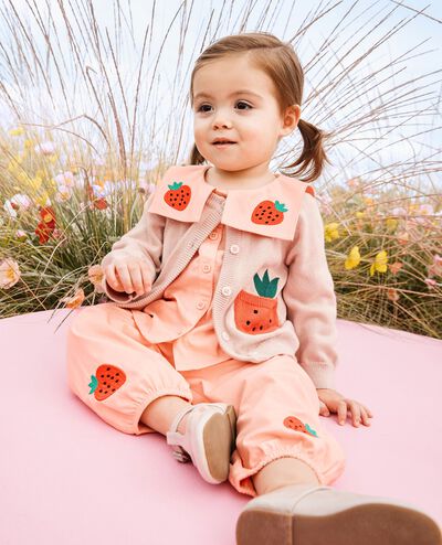 Baby Strawberry Pocket Cardigan Sweater in Hushed Violet - main